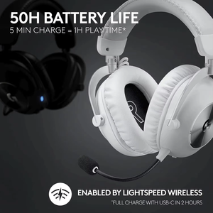 Logitech G PRO X 2 <b>Wireless</b> Tri-mode Gaming Headset <b>Microphone</b> GPX II 7.1 Surround Sound Computer Headphones Office - Product Image 6
