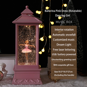 Nouvelle lanterne ballerine 2023, globe à neige lumineux, cadeaux pour enfants, globe à neige mignon pour filles avec musique, danseuse, boule de cristal, ornement de table - Product Image 6