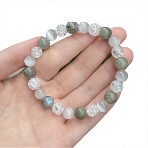 Go2boho Energie-Schutz Heilkristall Labradorit Selenit Crackle-Quarz Perlen Trendiges Lightworkers Armband Reiki Geschenk - Product Image 4