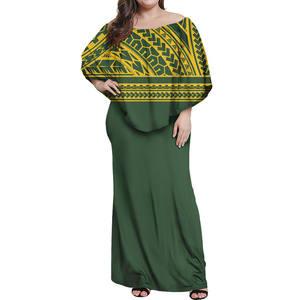 Robe féminine de luxe de style polynésien samoan, <span class=keywords><strong>tatouage</strong></span>, sur mesure à la demande, robe à volants, épaules dénudées, grande taille, robe pour <span class=keywords><strong>femme</strong></span> - Product Image 3