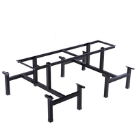 Mobilier de salle à manger léger de luxe en fibre de verre 4 places Table de cantine scolaire Restauration rapide Table et chaises de restaurant Base de table