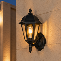 Lanterne de jardin classique avec panneaux en verre transparent pour l'éclairage d'entrée de villa