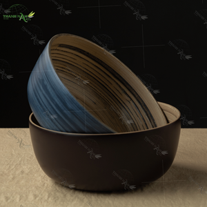 Product Handmade Natural Thanh Nam Arts <b>Bamboo</b> <b>Bowl</b> Set High Quality Customized Shape/Color for Kitchen - Product Image 6