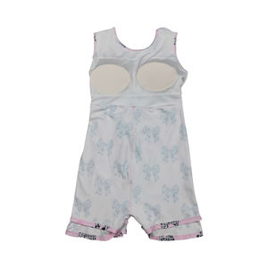 Conjuntos de Ropa para Niñas Pequeñas, Vestido Tipo Skort de Yoga Rosa con Estampado de Vaca, Poliéster/Algodón, Sin Mangas, Venta al Por Mayor - Product Image 5