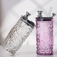 Verres en Gros avec Paille, Tasses à Café et Bouteilles d'Eau en Verre, Thermorésistants et aux Couleurs Créatives