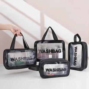 Maßgefertigte Umweltfreundliche Modische Transparente Wasserdichte Reißverschluss-Kosmetiktasche mit Weichem Griff Große Kapazität Tragbar - Product Image 1
