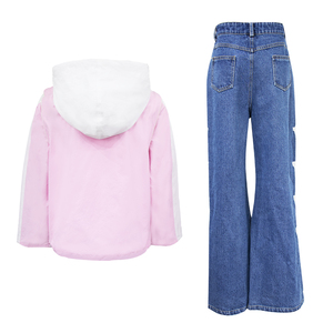 Conjuntos de <span class=keywords><strong>Ropa</strong></span> de Dos Piezas para Niñas, Bebés, Niñas Pequeñas y Adolescentes de 5 a 10 Años, Poliéster/Algodón, Antiencogimiento, Diseño Personalizable, Venta al Por Mayor - Product Image 3