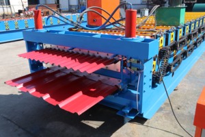 Trung Quốc tấm lợp hai lớp máy nhôm tráng men ngói thép cán <span class=keywords><strong>Roof</strong></span> Bảng điều chỉnh sóng Kim Loại cuộn tạo thành máy - Product Image 4