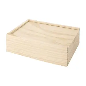 New Design High Quality Decorative Unfinished Wooden Box With Sliding Lid