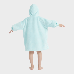 Couverture à capuche pour enfant, <span class=keywords><strong>grande</strong></span> <span class=keywords><strong>taille</strong></span>, personnalisée, chaude, douce, confortable, en polaire <span class=keywords><strong>Sherpa</strong></span> tissée, certifiée OEKO-TEX, bleu clair, pour l'hiver - Product Image 6