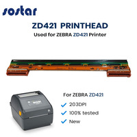 Printhead Termal P1112640-218 Asli Baru 203DPI untuk Printer Label Barcode Zebra ZD421 Grosir Suku Cadang Printer