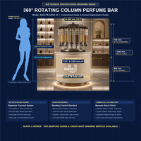 Station de distribution de parfum créative à colonne rotative, distributeur de parfum de luxe sur pied pour boutique de parfums