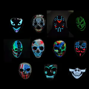 Máscara de fiesta Led diseño personalizado plástico formado al vacío negocio OEM póster logotipo PET impresión aceptar piezas de Material horas