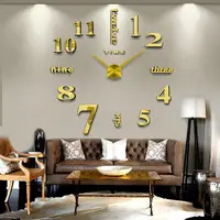 家の装飾的な壁のステッカー3DフレームレスデジタルDIY壁時計