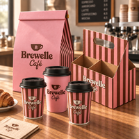 Gobelet en papier à double paroi avec logo personnalisé, estampage à chaud or métallisé, avec couvercle à bec pour café chaud, café à emporter, restaurant