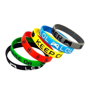 Environmental Friendly Gaming Themed Silicone Screen Printed Wristband Videogame Logo <b>for</b> Gamer Esports Event <b>Gift</b> - Product Image 1