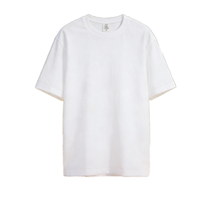 T-shirt ample 100 % coton épais, style décontracté pour jeunes, col rond, manches courtes, couleur unie, impression numérique, idéal pour l'été - Product Image 1