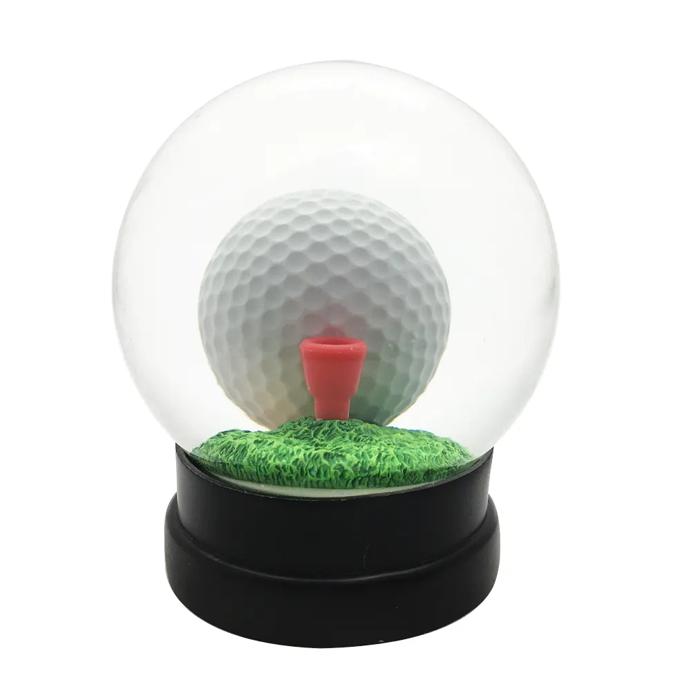 Customize Resin 100mm Big Size Snow Dome Water Ball For Christmas Gifts Golf Snowglobe