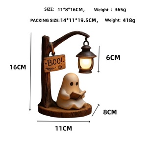 Lampe de nuit LED fantôme d'Halloween avec lanterne et panneau, décoration intérieure pour chambre - Product Image 2