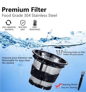 Chất lượng cao thương mại Dinh Dưỡng Trái Cây Rau Masticating chậm máy ép trái cây vắt điện biểu tượng tùy chỉnh thép không gỉ - Product Image 4