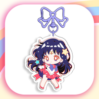 Llavero de acrílico de 6 cm con lazo de Sailor Moon, accesorios periféricos para niñas, Ami Hino, Rei Aino, Minako Haruka, colgante para mochila
