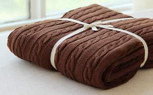 매직 그린 제로 결함 100% 면 다이아몬드 패치 워크 청키 패치 워크 스웨터 케이블 니트 청키 니트 패브릭 던지기 담요 - Product Image 3