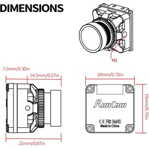 Runcam Phoenix 2 phiên bản đặc biệt <span class=keywords><strong>V2</strong></span> 1000TVL FOV góc rộng 160 ° toàn cầu WDR 8.6g ngày/đêm 4k Micro FPV máy ảnh phụ kiện máy bay không người lái - Product Image 1