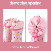 Sepatu Bot Hujan Karet Anak Perempuan YL-1661 Grosir Fashion Pink Setengah Betis Anti Selip Tahan Air