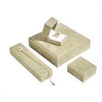 Boîte à bijoux Zebopak, fournisseur d'emballages texturés couleur olive clair pour pendentifs, bagues, bracelets, boucles d'oreilles, coffret cadeau de vente au détail