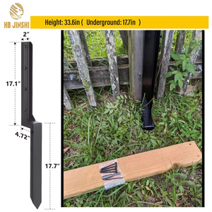33.6インチヘビーデューティーフェンスポスト修理ステークキット、修理用グラウンドスパイク傾斜/破損木製フェンスポスト - Product Image 3