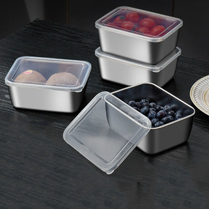 Contenants à collation en acier inoxydable Condiment Trempage Sauce Tasses Conteneur de stockage des aliments avec couvercles Boîte à lunch portable étanche - Product Image 3