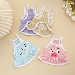 Robes en maille pour animaux de compagnie, jupes d'été respirantes pour chats et chiens, rose, bleu, jaune, violet, ZYKBX20 - Product Image 3