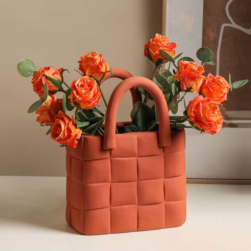 Modern Bag Vase Ceramic Vases Chinese Style Simple Designed Porcelain flower vase