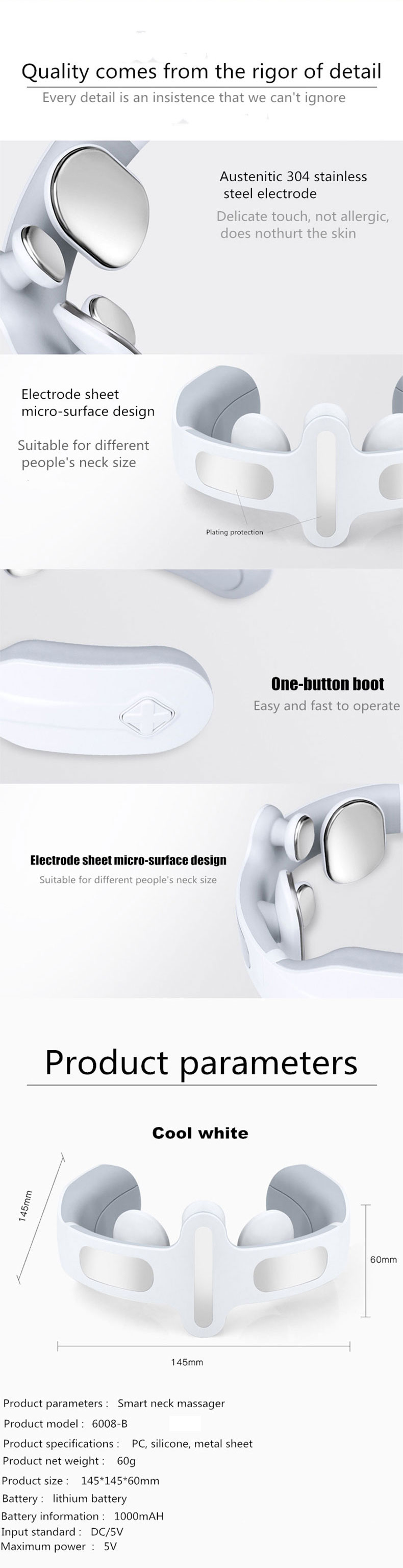 New Rechargeable U Shaped Tens Car wireless Folding Cervical Neck Pain Muscle Lifting Belt Pillow Stretcher Equipment Massager