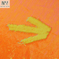 Nanyeee-tissu à paillettes, deux couleurs, Orange néon, pour veste, vente au mètre