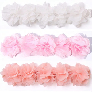 <span class=keywords><strong>Diadema</strong></span> hecha a mano DIY, tejido desgastado, racimo de <span class=keywords><strong>flores</strong></span>, elástico, barato, personalizado, blanco, tres encajes, flor de gasa, <span class=keywords><strong>diadema</strong></span> elástica - Product Image 1