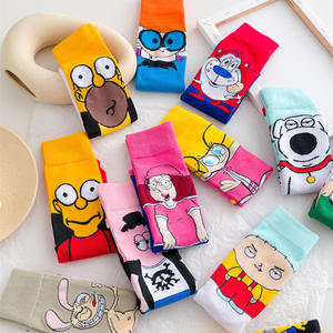 Chaussettes unisexes populaires bon marché, personnages de dessin animé amusants, chaussettes respirantes en coton pour Couples - Product Image 4