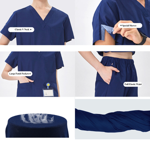 En solde : Tenue de travail pour dentistes, uniforme extensible pour médecins et infirmières, ensemble blouse et <span class=keywords><strong>pantalon</strong></span> en polyester et coton pour clinique, uniforme <span class=keywords><strong>médical</strong></span> économique - Product Image 6