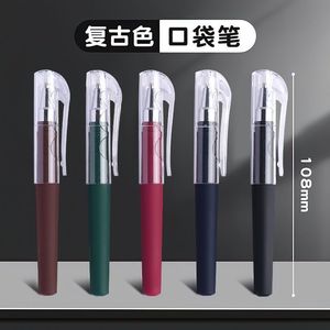 ปากกาสำนักงานปากกาลูกลื่น 0.5 มม. ขนาดเล็กแบบพกพาหมึกสีดำปลายสแตนเลสสำหรับใช้ในสำนักงานโรงเรียน - Product Image 3