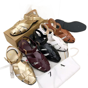 <span class=keywords><strong>Sandali</strong></span> romani da donna a fondo piatto in tessuto a 5 colori stile coreano nuovi cinturini regolabili in stile estivo sul retro adatti alle donne. - Product Image 1