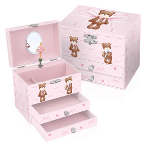 Nuovo Carillon di Lusso Personalizzato per Bambine, Scatola Portagioie in Legno con Cassetto e Musica Rotante per Bambini - Product Image 6