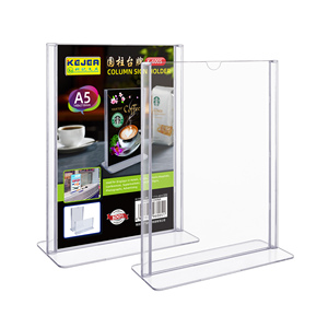 A5 Acrílico Vertical Claro Mesa Menú Pantalla Soporte de plástico de doble cara Adecuado para restaurante Oficina Tienda - Product Image 1