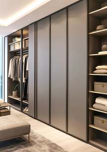 Armoire en bois moderne simple de haute qualité, panneau en MDF mélaminé durable, coulissant personnalisable pour la maison, la chambre à coucher, le salon, l'hôtel - Product Image 5