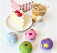 Ensemble de balles pour chat en feutre de laine de Nouvelle-Zélande 100% naturelle, colorées, faites à la main, boîte cadeau, jouets interactifs pour chatons