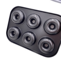 Moules à gâteaux en acier au carbone antiadhésifs à six grilles personnalisés promotionnels moule à gâteau beignet plateau à muffins pour la cuisson et la cuisson