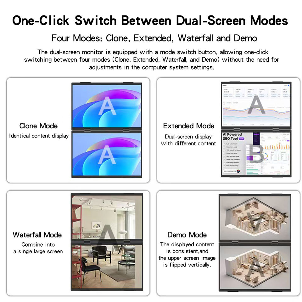 16-inch Dual-Screen Portable Monitor 1920*1080 IPS Color Calibrated ...