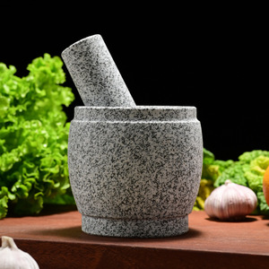 Stone Mortar And Pestle Set For Garlic Crushing And Herb Grinding Manual Kitchen Tool Durable Natural Stone Material - Product Image 3