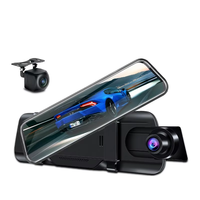 Caméra Miroir pour Voiture 10 Pouces Écran Tactile Enregistreur Vidéo Rétroviseur Dash Cam Caméra Avant et Arrière DVR Vision Nocturne