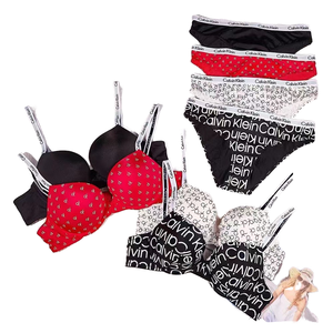 Conjunto de bikini sexy al por mayor para mujer con sujetador halter de algodón teñido liso, copa 85B, de secado rápido y con aros de soporte. - Product Image 1