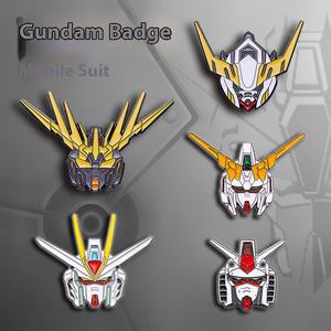Traje móvil de Anime japonés, broche de unicornio de dibujos animados creativos de <span class=keywords><strong>Gundam</strong></span>, bolsa de insignia de Metal gratis, grabado pintado para aniversario - Product Image 2